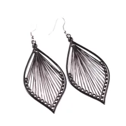 Long black leaf earringsEarrings
