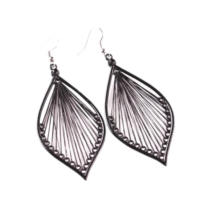 Long black leaf earringsEarrings