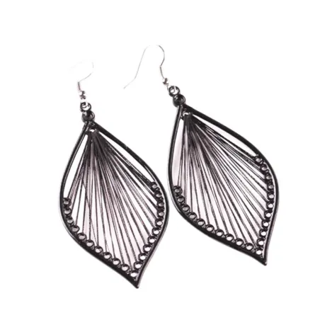 Long black leaf earringsEarrings