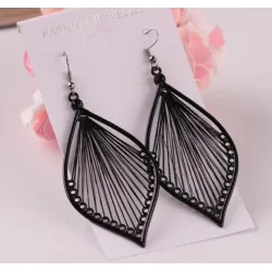 Long black leaf earringsEarrings