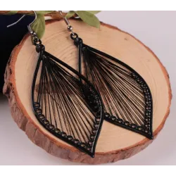 Long black leaf earringsEarrings