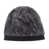 Varm strikket lue - med tykk pels inni - unisex