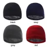 Varm strikket lue - med tykk pels inni - unisex