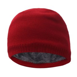 Warm knitted hat - with thick fur inside - unisexHats & Caps
