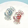 Rhinestone krabbe - brosje