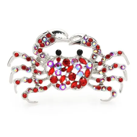 Rhinestone krabbe - brosje