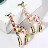 Enamel giraffe - brooch - colourful - goldBrooches