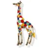 Emalje giraff - brosje - fargerik - gull
