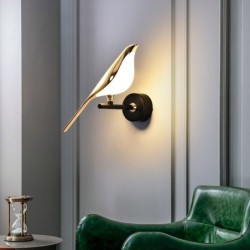 Creative LED wall lamp - gold plating bird - touch dimming - remote controlWall lights