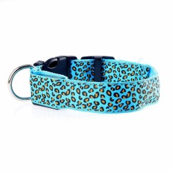 LED-halsbånd til hund - sikkerhetsnatttur - fargerikt leopardmønster