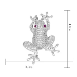 Silver crystal frog - vintage broochBrooches