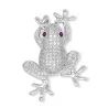 Silver crystal frog - vintage broochBrooches