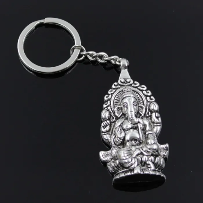 Vintage Ganesha Buddha elefant nøkkelring
