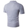 Fashionable short sleeve t-shirt - stand up open collar - printed sleevesT-shirts