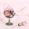 Vintage glass parfymeflaske - rosa roser mønster - 7 ml