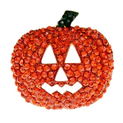 Crystal Halloween pumpkin broochBrooches