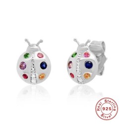 Crystal ladybugs øredobber - 925 sterling sølv