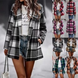 Trendy plaid jacket - short coatJackets