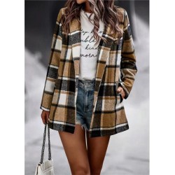 Trendy plaid jacket - short coatJackets