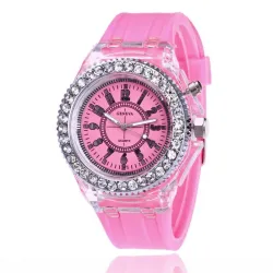 GENEVA - Quartz watch - crystals - silicone strap - with LED lightWatches