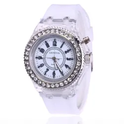 GENEVA - Quartz watch - crystals - silicone strap - with LED lightWatches