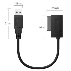 USB 2.0 - 3.0 to mini Sata II 7+6 13Pin - adapter - cable - for laptop CD/DVD ROM Slimline DriveCables