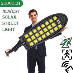 20000LM - supersterk gatelys - solar flomlys - bevegelsessensor - fjernkontroll - LED - vanntett