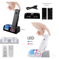 Wii Controller dual USB charger with 2x 2800mAh batteriesWii & Wii U
