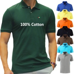 Short sleeve polo t-shirt - collar with buttons - cottonT-shirts