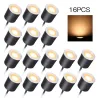 Innfelte LED-dekklys - utendørs - IP67 vanntett - DC12V - 16 stk.
