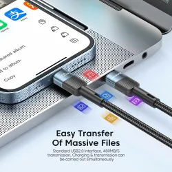 Essager - USB type C Til USB C - hurtigladekabel - 60W - 100W