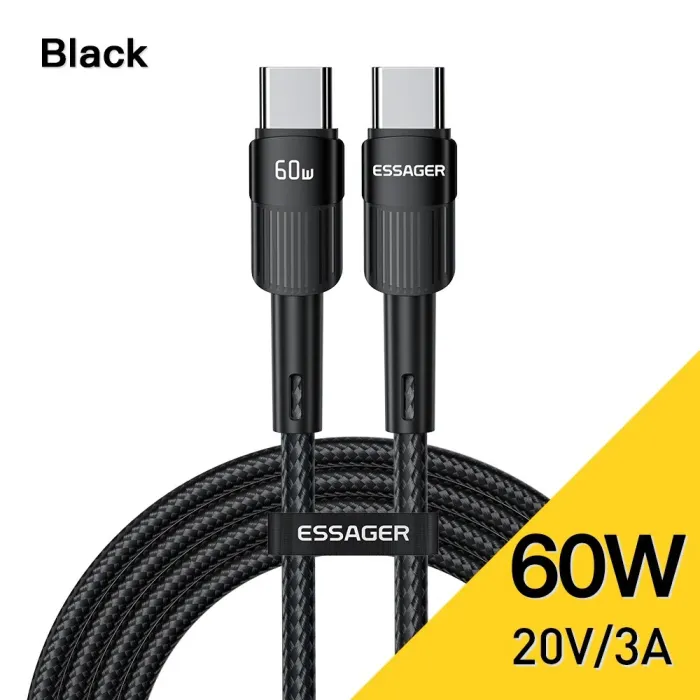 Essager - USB type C Til USB C - hurtigladekabel - 60W - 100W