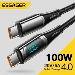 Essager - USB type C til USB C-kabel - PD hurtiglading - med digitalt display - 100W / 5A