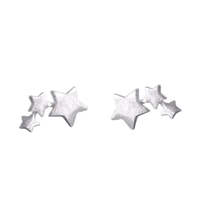 Silver triple star - earringsEarrings