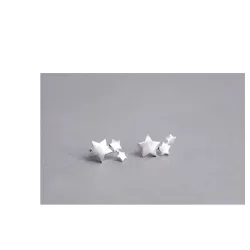 Silver triple star - earringsEarrings