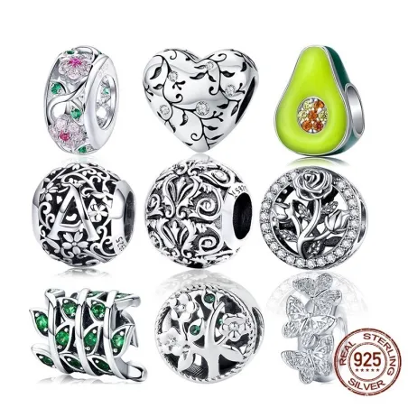 Armbånd perler - charms - 925 sterling sølv