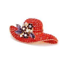 Red crystal hat broochBrooches
