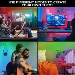 LED nattlys - Bluetooth - appkontroll - 180° roterende - RGB - noteform