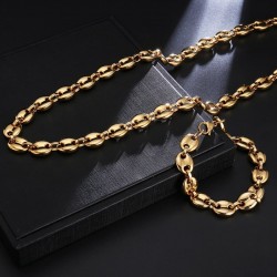 Coffee beans shaped link chain - necklace - stainless steel - unisex - waterproofNecklaces