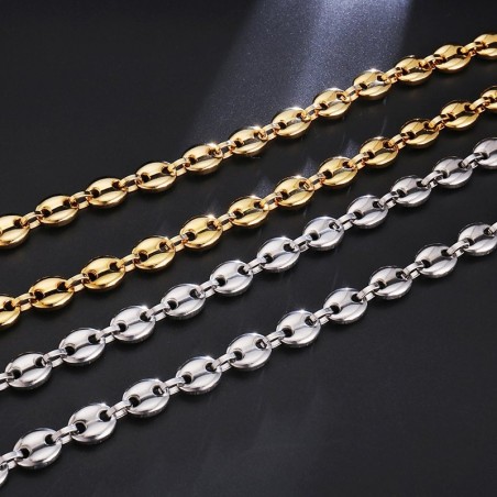 Små kaffebønner formet lenkekjede - armbånd - rustfritt stål - unisex - vanntett