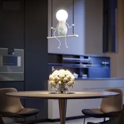 Moderne taklampe - sittende jerndukker