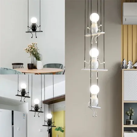 Moderne taklampe - sittende jerndukker