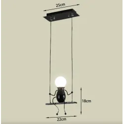 Moderne taklampe - sittende jerndukker