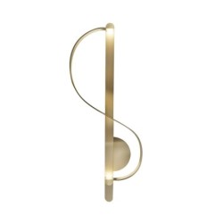 Moderne vegglampe i gull - S-formet