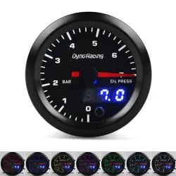 Motorsykkelturteller - dobbel display - oljetrykkmåler - 7 farger LED - med trinnmotor