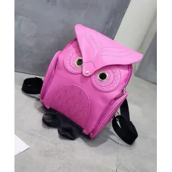 Waterproof leather backpack - with owl patternBackpacks