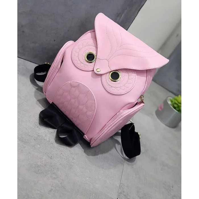 Waterproof leather backpack - with owl patternBackpacks