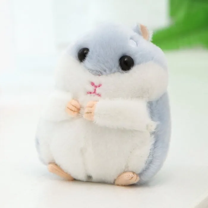 Fluffy pels mini hamster - nøkkelring