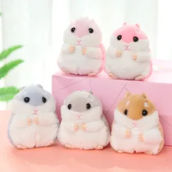 Fluffy pels mini hamster - nøkkelring