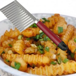 Potetskjærer - pommes frites - buet chips - kniv i rustfritt stål